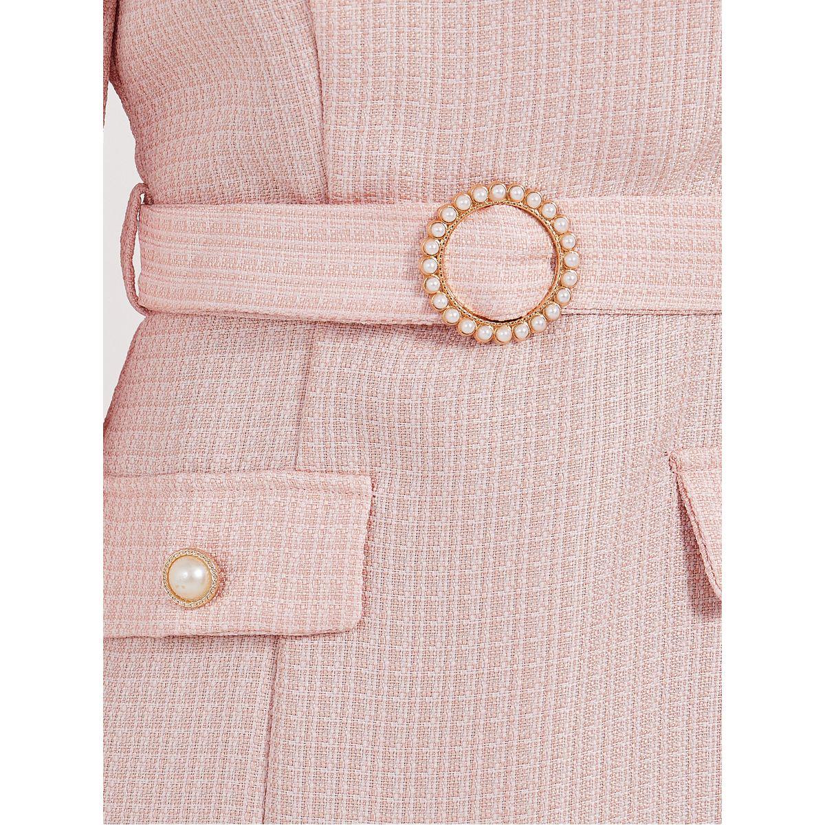 Styli Limited Bow Detail Belted Tweed Midi Dress-women-clothing-dresses-image-5