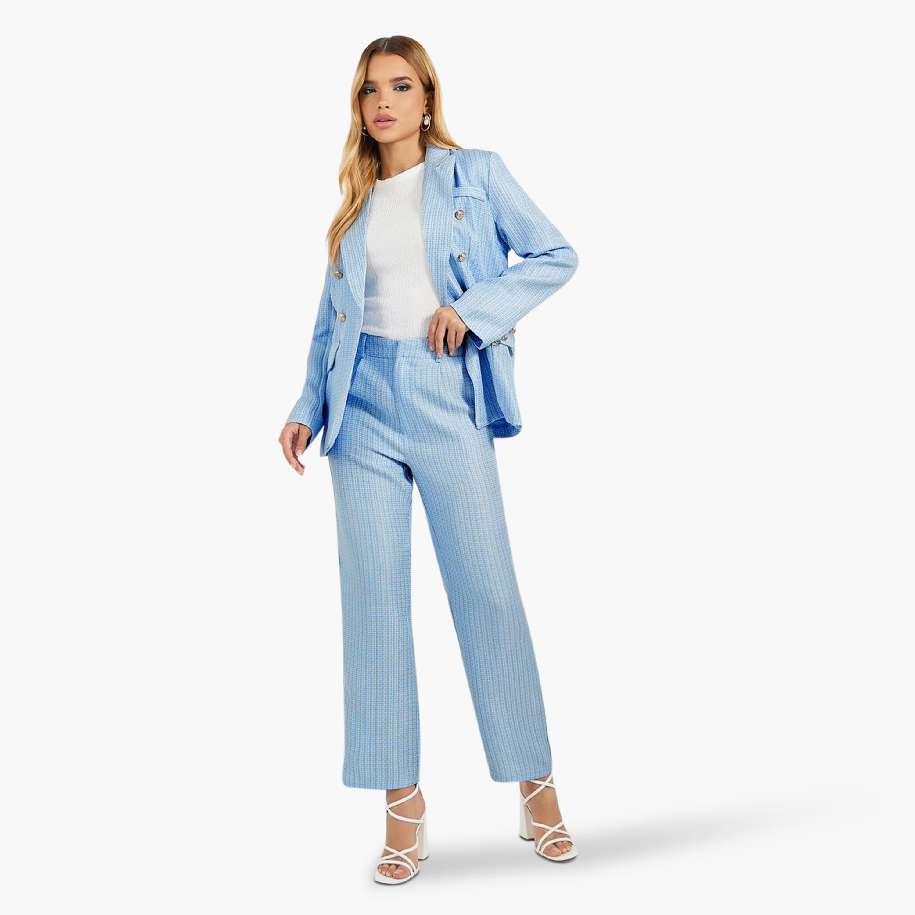 Styli Limited Notch Lapel Oversized Blazer & Straight Fit Pants Co-Ords Set-women-clothing-coordsets-image-1