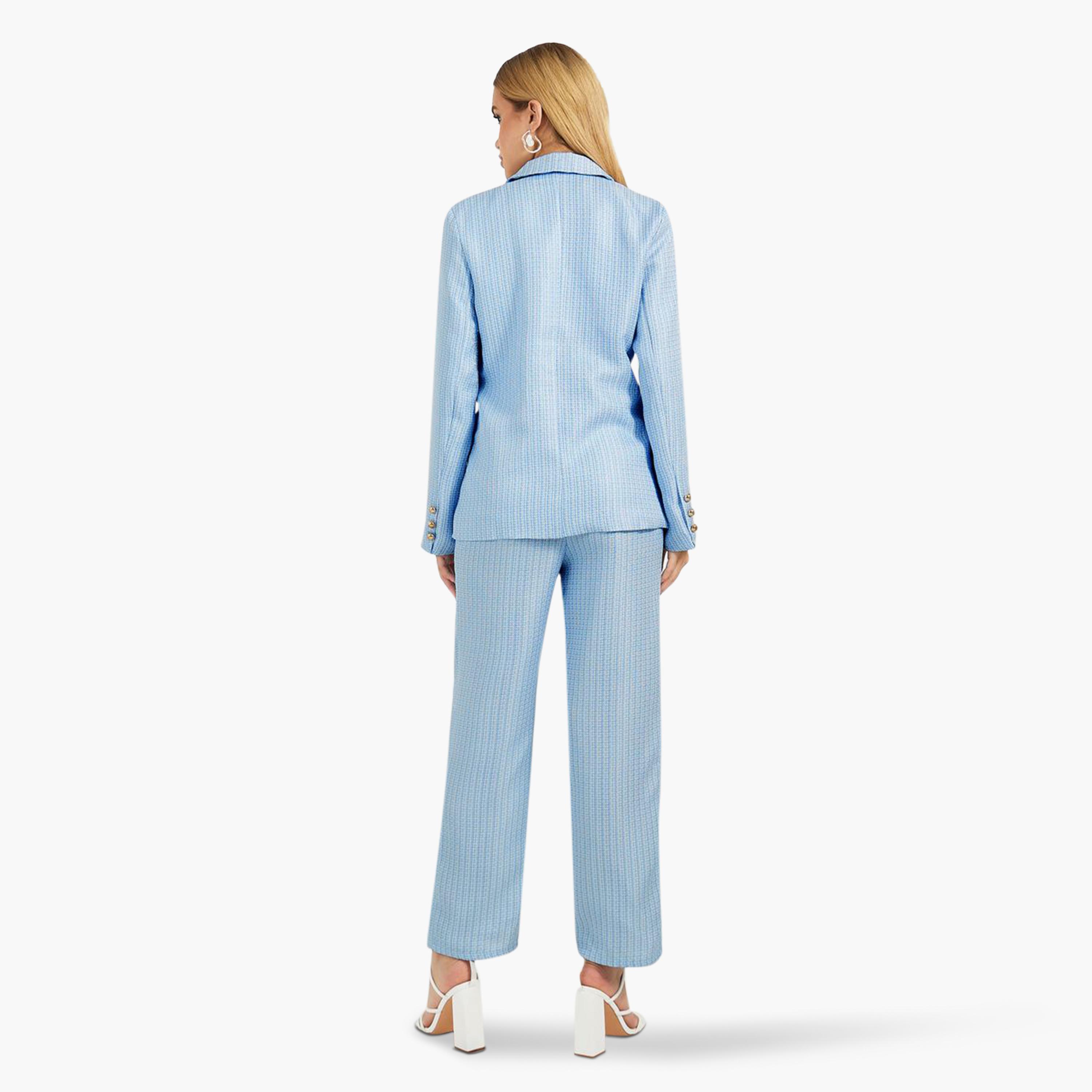 طقم منسق من بنطال وبليزر فضفاض بياقة نوتش ليبل-women-clothing-coordsets-image-5