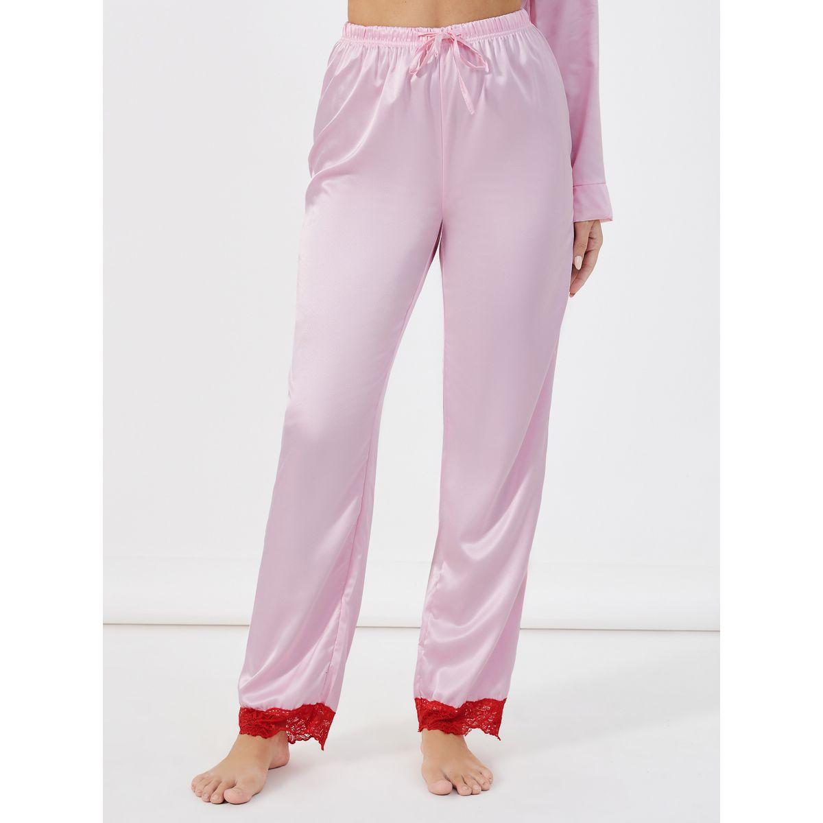 طقم من بنطال بيجاما وبلوزة بطبعة زهور مع أربطة-women-clothing-nightwear-pyjamas-longsets-image-5
