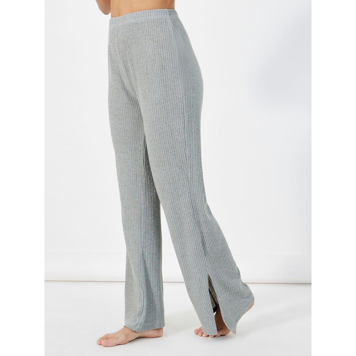 Styli Unwind Ribbed Round Neck Top & Wide Leg Pants Pyjama Set-women-clothing-coordsets-image-6