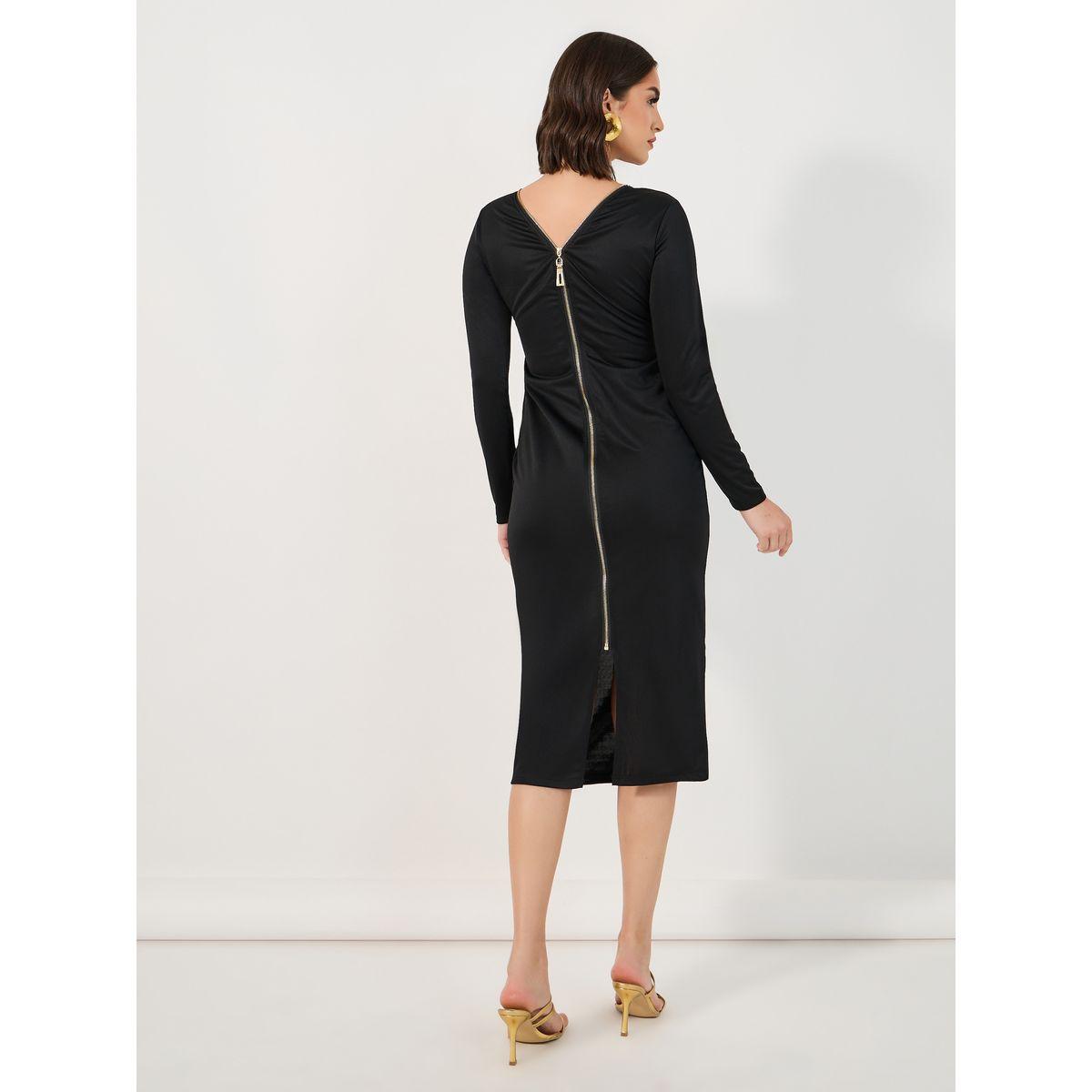 Styli Exposed Back Zipper Detail Bodycon Midi Dress-women-clothing-dresses-image-3