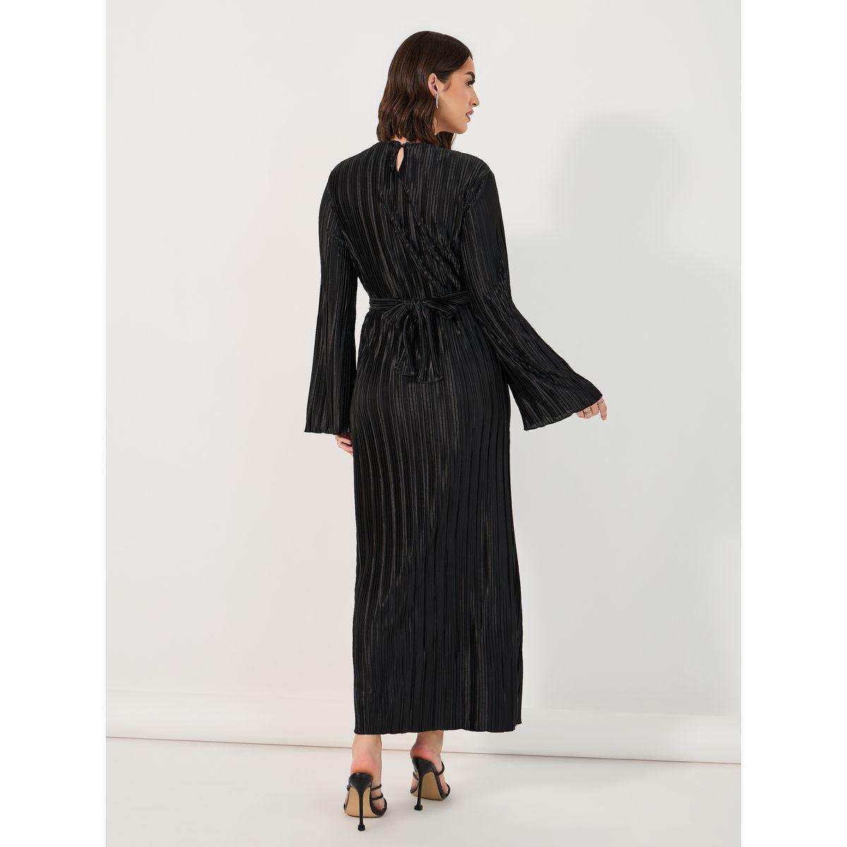 Styli Self Tie Belt Plisse Shift Maxi Dress-women-clothing-dresses-image-5
