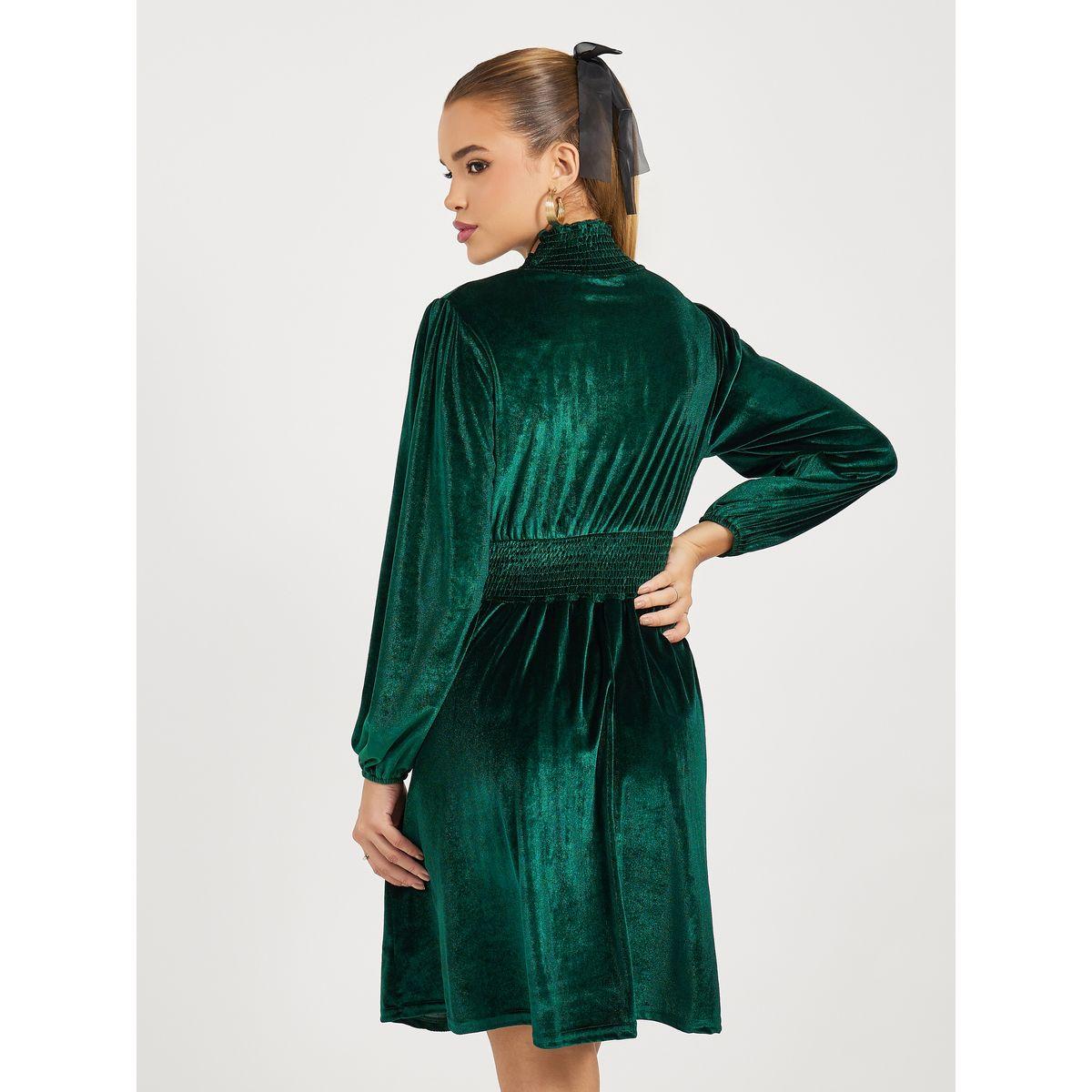 فستان قصير بياقة عالية وحافة واسعة-women-clothing-dresses-image-4