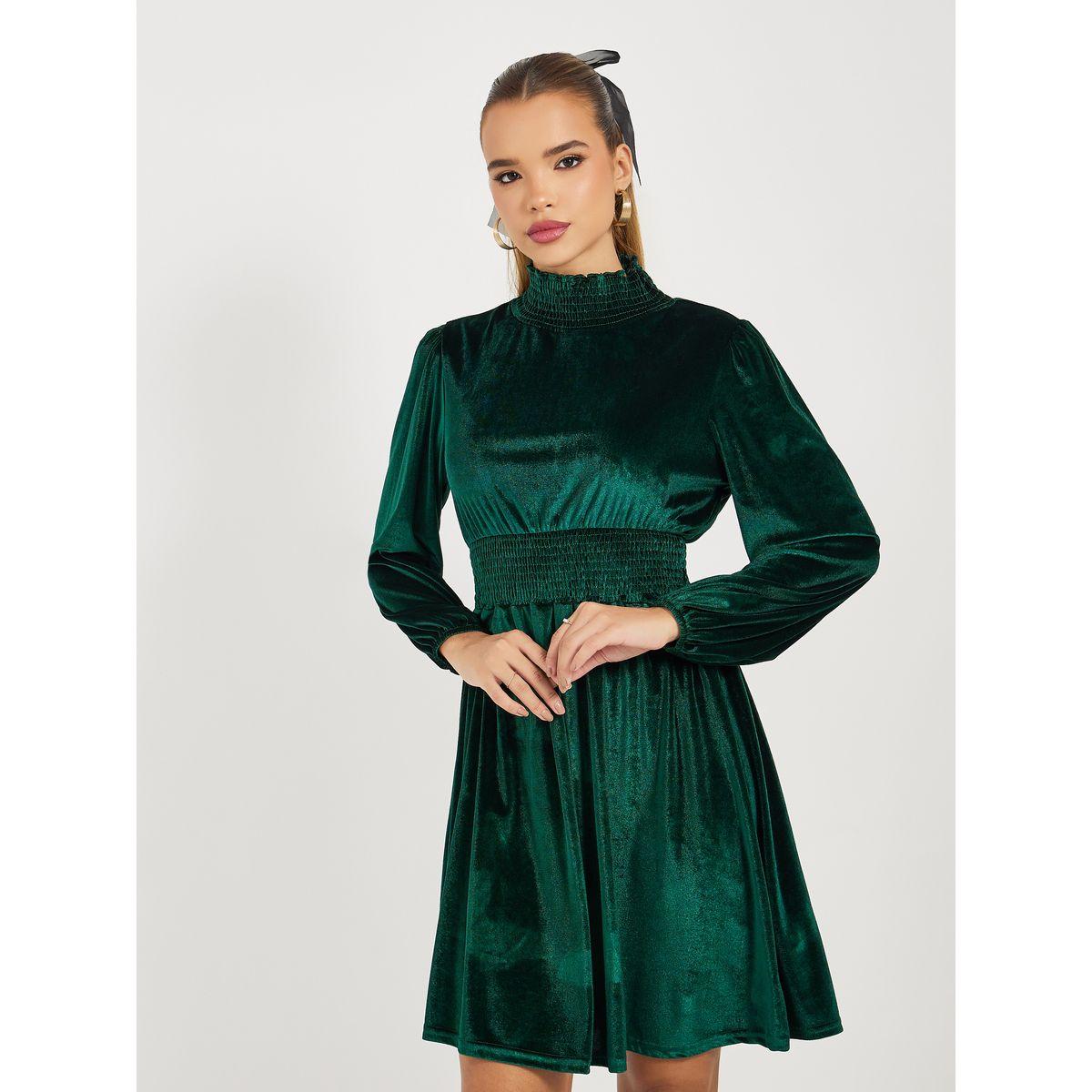 فستان قصير بياقة عالية وحافة واسعة-women-clothing-dresses-image-6