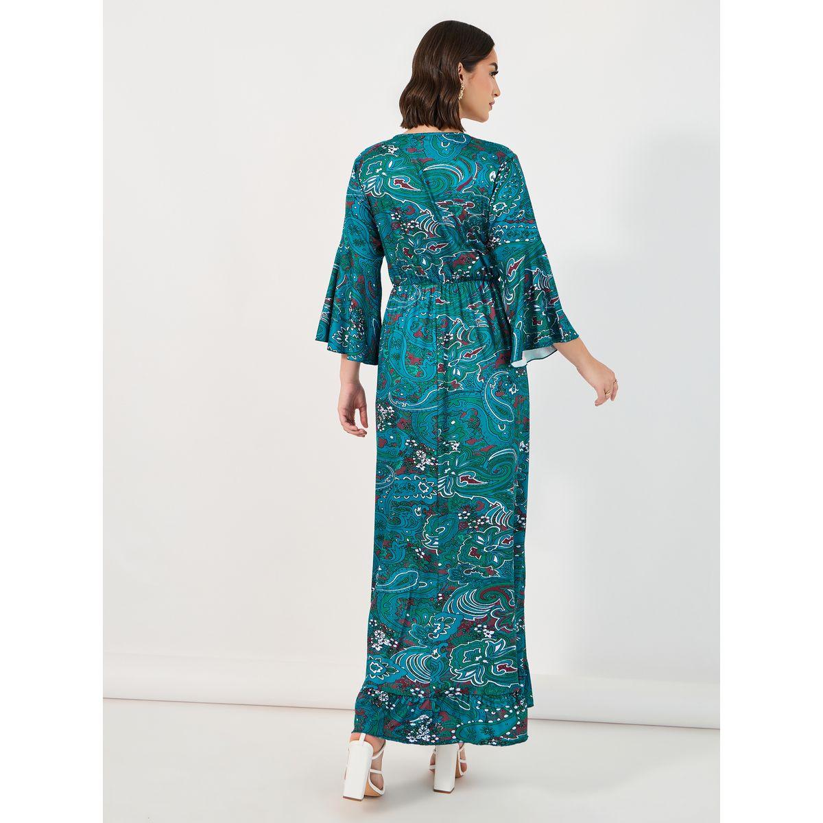 Styli Paisley Print Bell Sleeves A-Line Maxi Dress-women-clothing-dresses-image-5