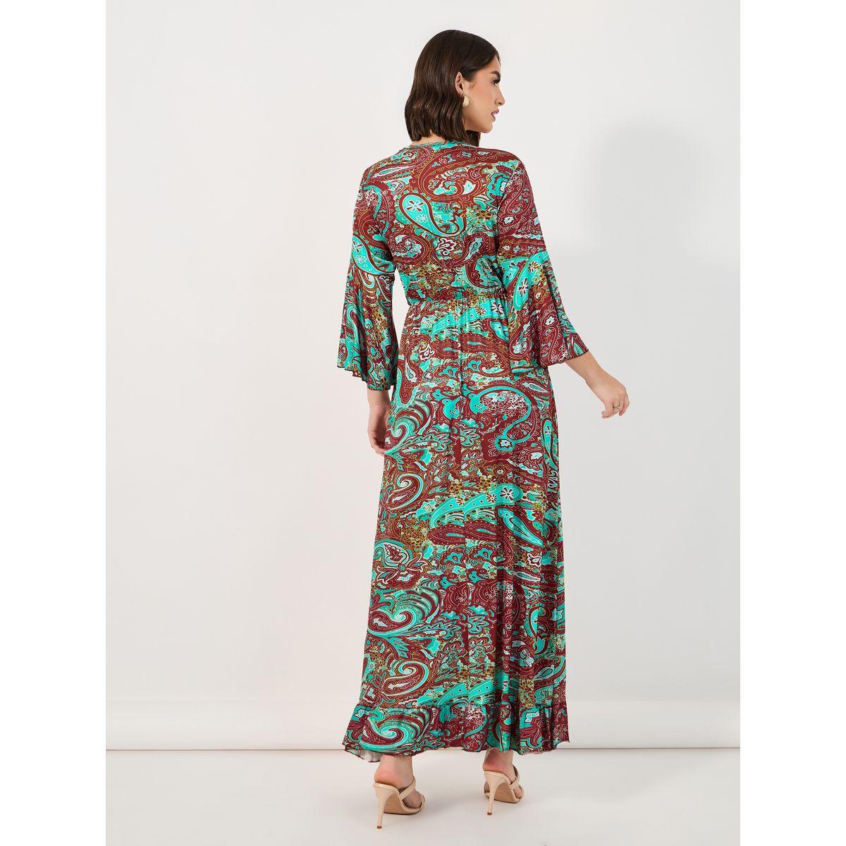 Styli Paisley Print Bell Sleeves A-Line Maxi Dress-women-clothing-dresses-image-5