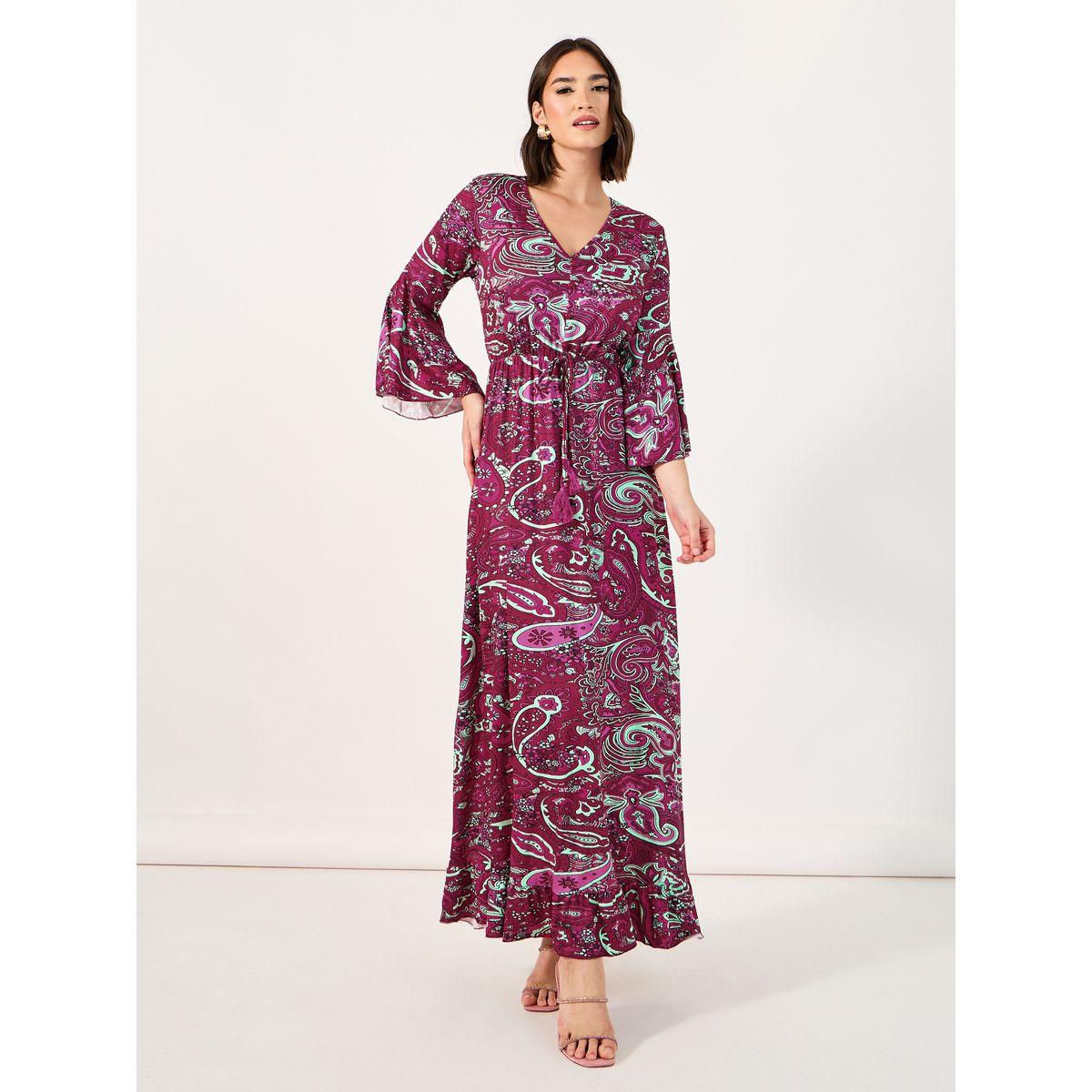 Styli Paisley Print Bell Sleeves A-Line Maxi Dress-women-clothing-dresses-image-4