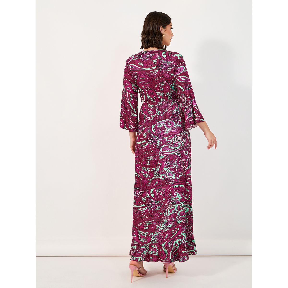فستان طويل بطبعة بيزلي وأكمام بنمط جرس-women-clothing-dresses-image-6