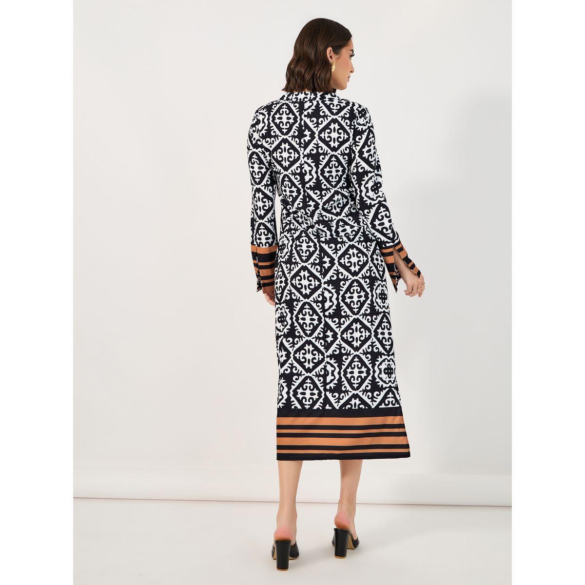 Styli All Over Print Notch Neck Shift Midi Dress-women-clothing-dresses-image-5