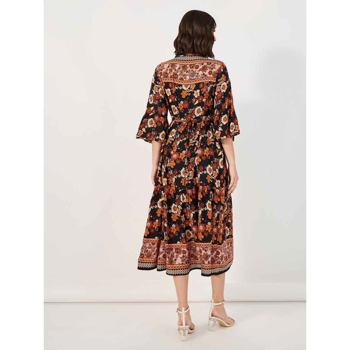 فستان ميدي بتفاصيل مُطرّزة وحافة واسعة-women-clothing-dresses-image-5