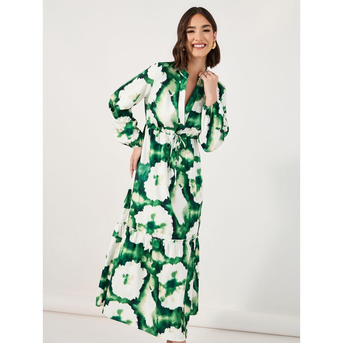 Styli Tie-Dye Print Notch Neck A-Line Maxi Dress-women-clothing-dresses-image-2