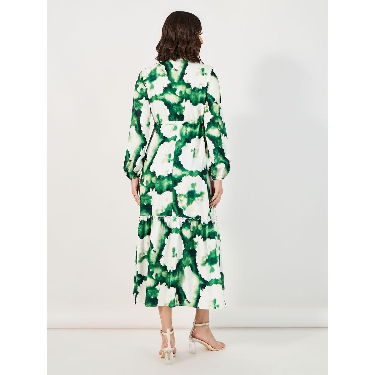 Styli Tie-Dye Print Notch Neck A-Line Maxi Dress-women-clothing-dresses-image-5