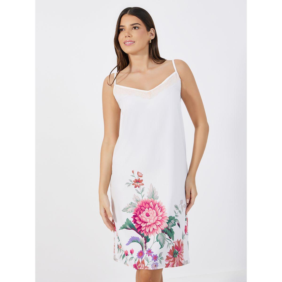 قميص نوم بلا أكمام مع طبعة زهور وتفاصيل دانتيل-women-clothing-nightwear-nighties-image-3
