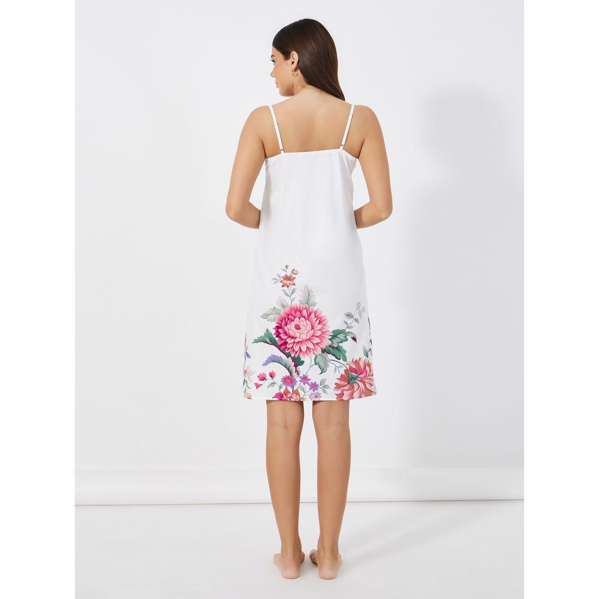 قميص نوم بلا أكمام مع طبعة زهور وتفاصيل دانتيل-women-clothing-nightwear-nighties-image-5