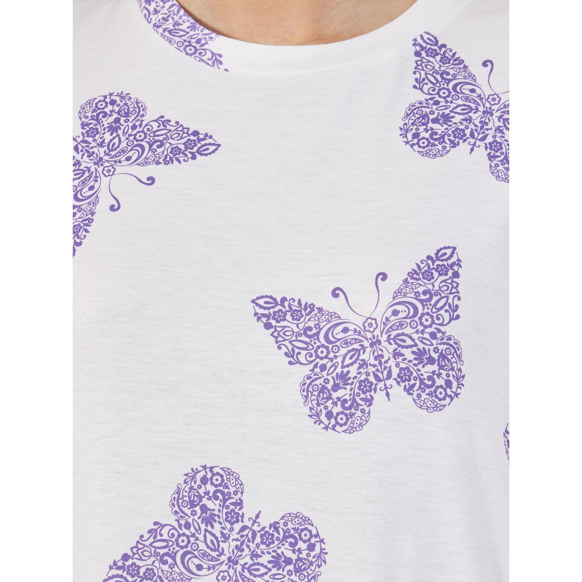 Styli Unwind Pack Of 2 -Butterfly Print Ruffle Hem Sleep T-Shirt Dress-women-clothing-nightwear-nighties-image-4