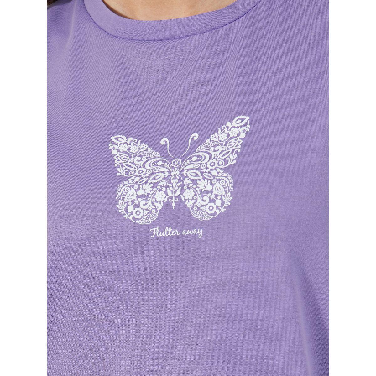 Styli Unwind Pack Of 2 -Butterfly Print Ruffle Hem Sleep T-Shirt Dress-women-clothing-nightwear-nighties-image-8