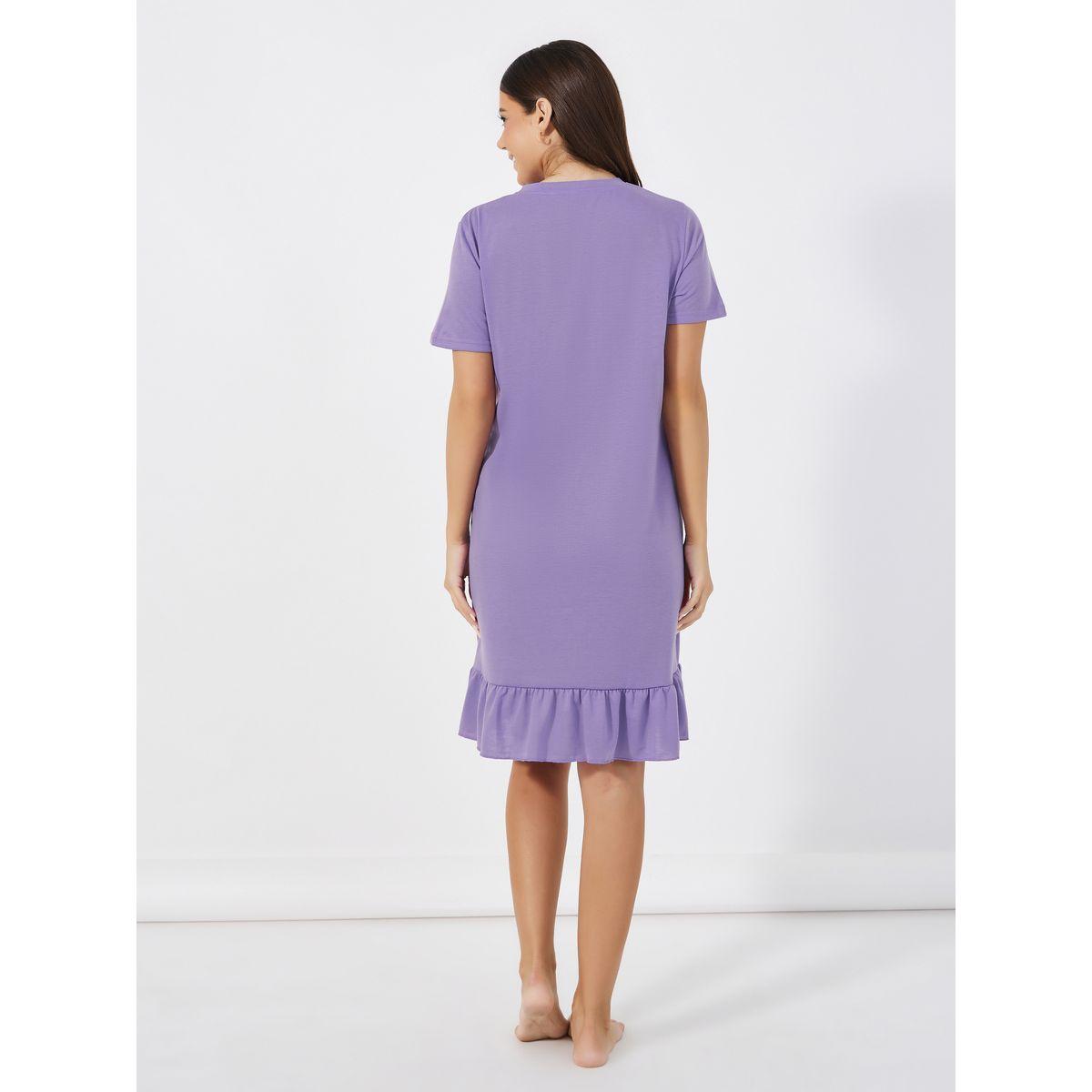 Styli Unwind Pack Of 2 -Butterfly Print Ruffle Hem Sleep T-Shirt Dress-women-clothing-nightwear-nighties-image-9