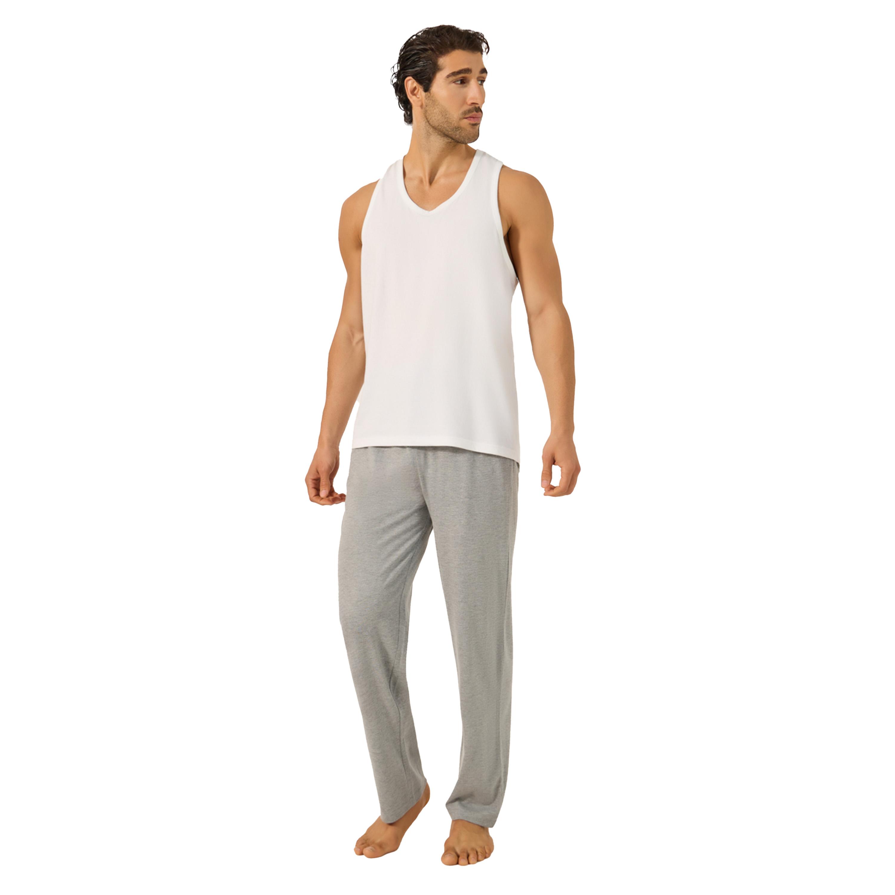 ستايلي - مجموعة من قطعتين - بنطال بيجاما مستقيم برباط-men-clothing-nightwear-pyjamaandshorts-image-3