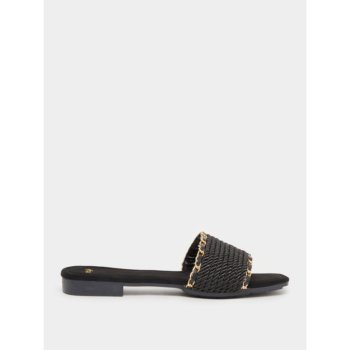 Styli Rope Design Slip-On Flat Sandals-women-shoes-sandals-flats-image-2