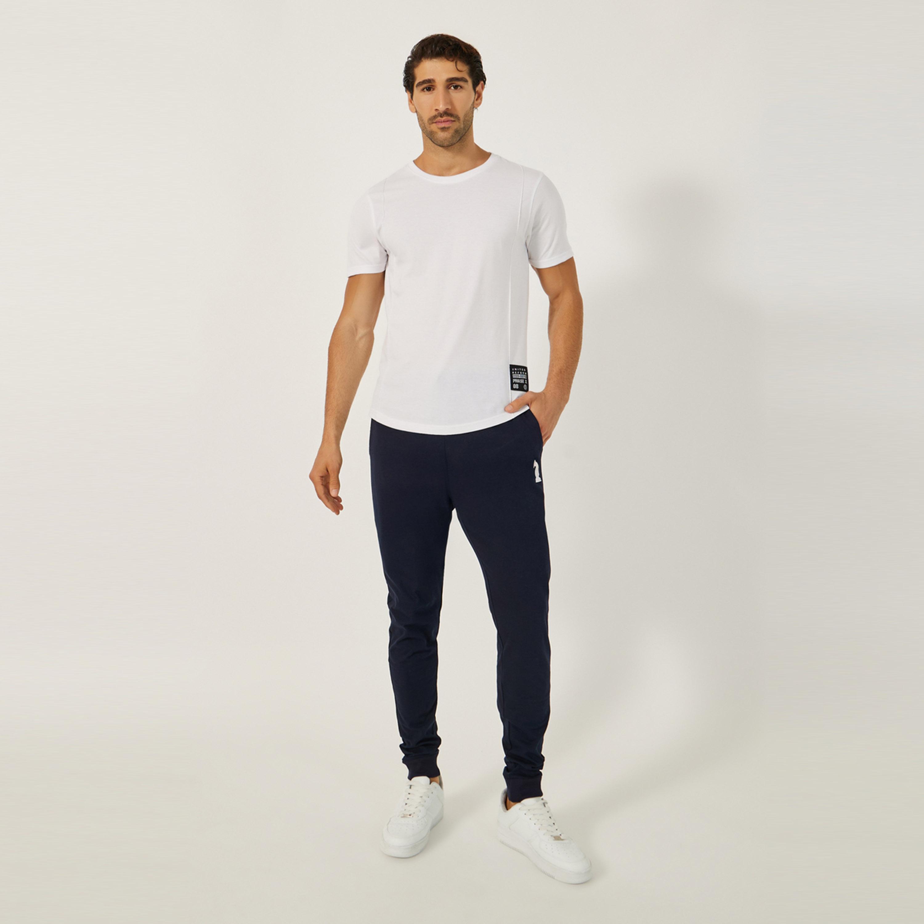 Styli Embroidered Ribbed Cuff Joggers with Drawstring-men-clothing-nightwear-pyjamaandshorts-image-3