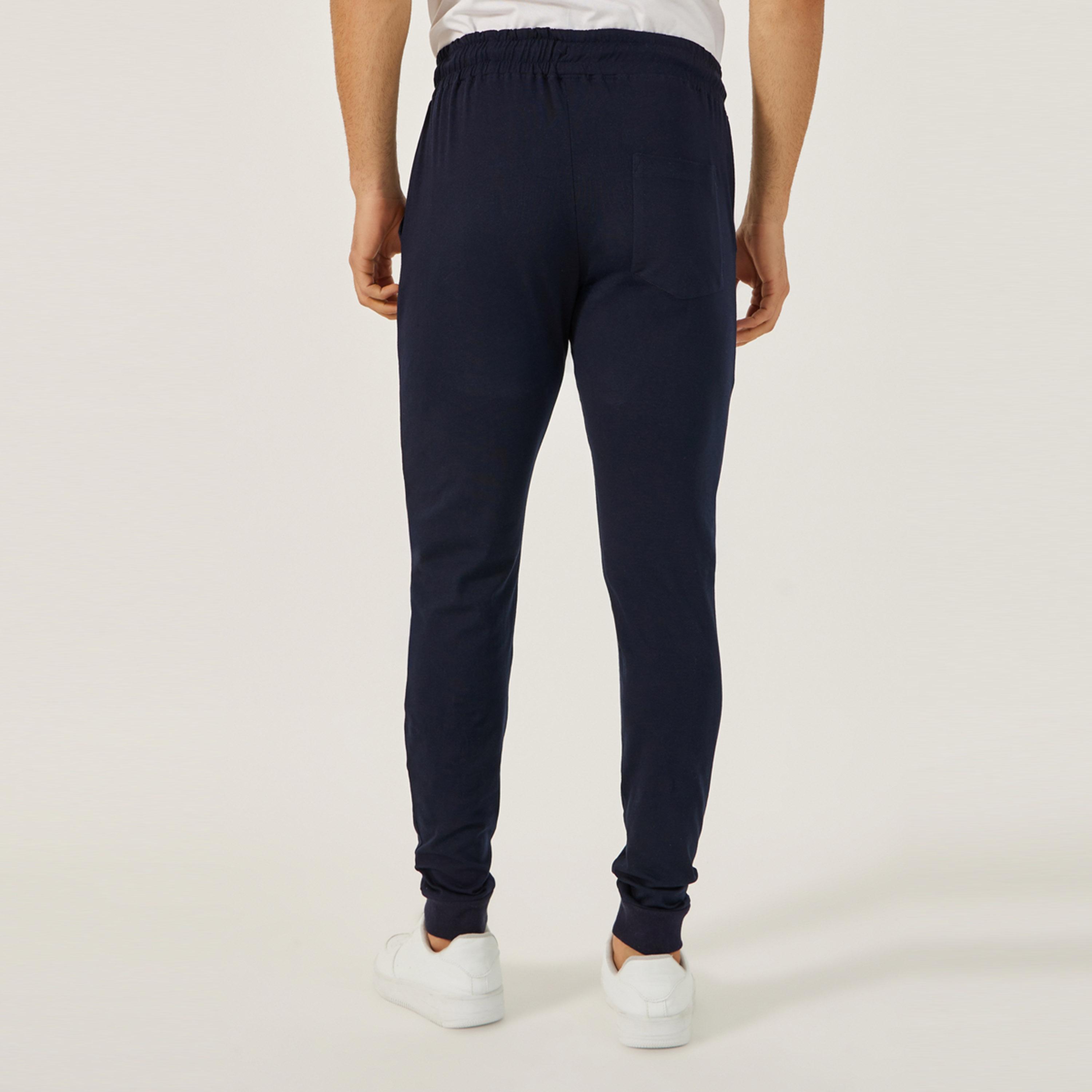 Styli Embroidered Ribbed Cuff Joggers with Drawstring-men-clothing-nightwear-pyjamaandshorts-image-5