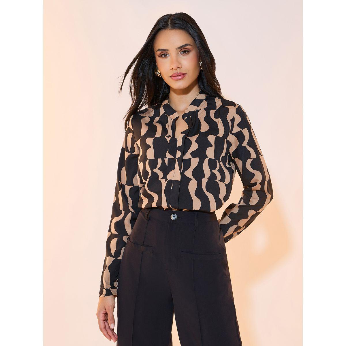 Styli Geometric Print Regular Fit Shirt-women-clothing-shirtsandblouses-shirts-image-2