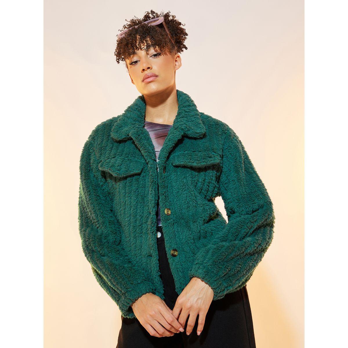 Styli Drop Shoulder Button Up Teddy Jacket-women-clothing-coatsandjackets-coats-image-1