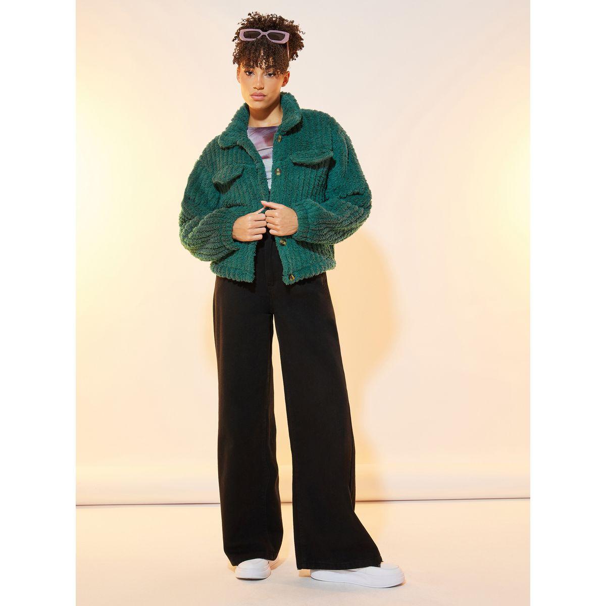 Styli Drop Shoulder Button Up Teddy Jacket-women-clothing-coatsandjackets-coats-image-2