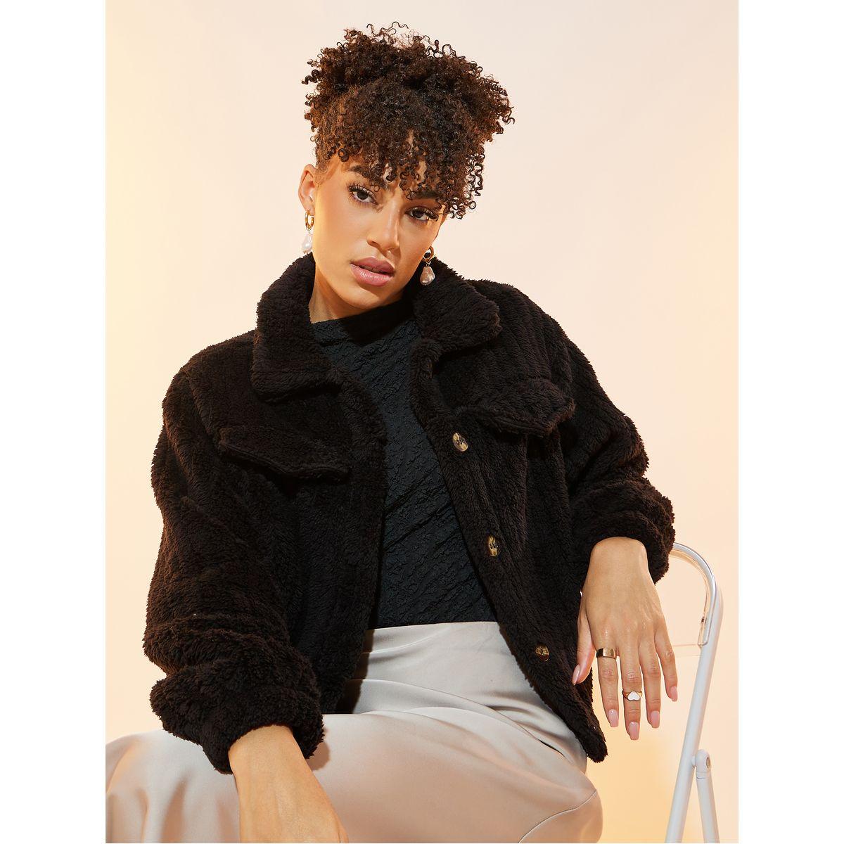 جاكيت تيدي بأكتاف منخفضة مع أزرار-women-clothing-coatsandjackets-coats-image-1