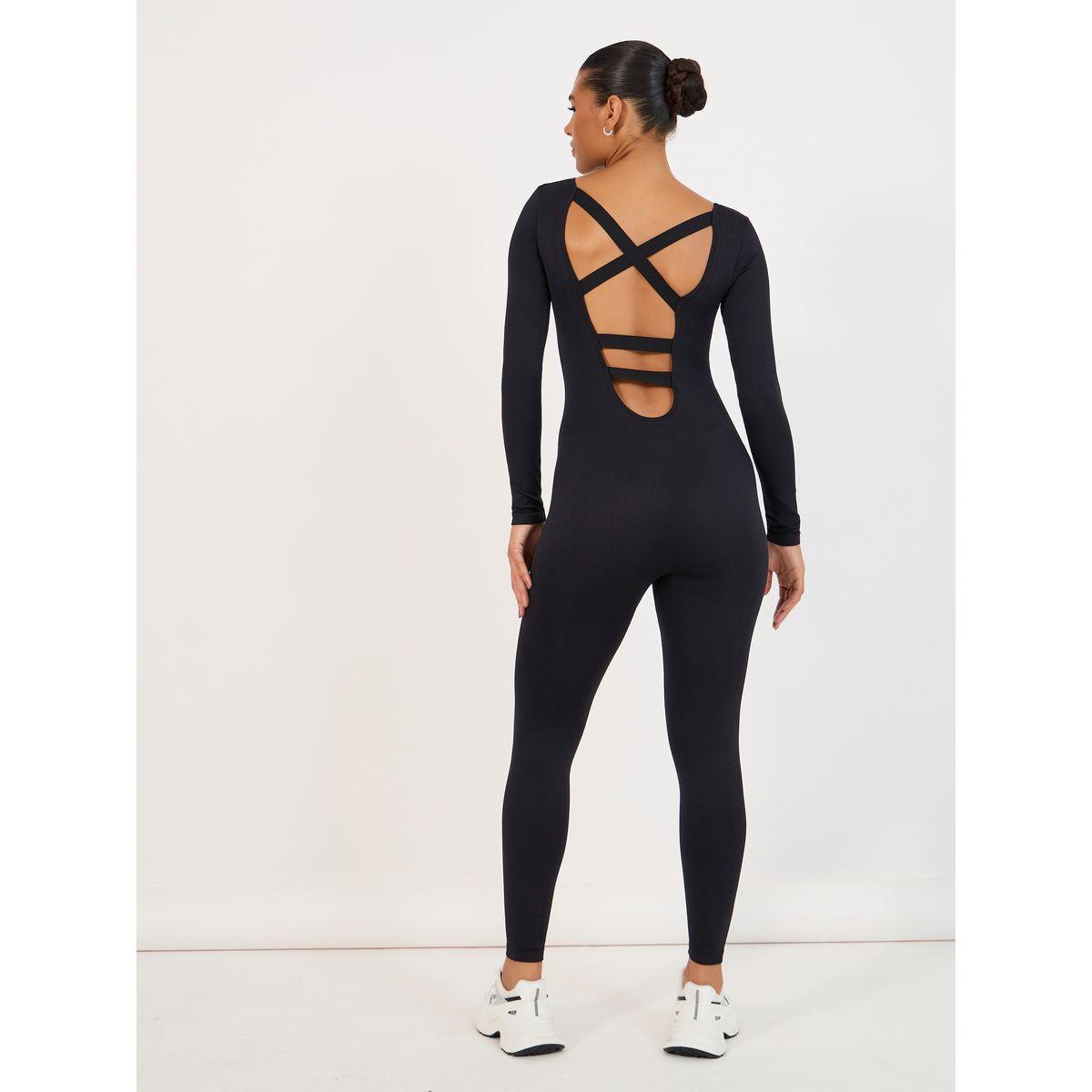 Styli Multi Strap Cross Back Long Sleeve Unitard-women-clothing-sportswearandactivewear-trackpantsandtracksuits-image-1