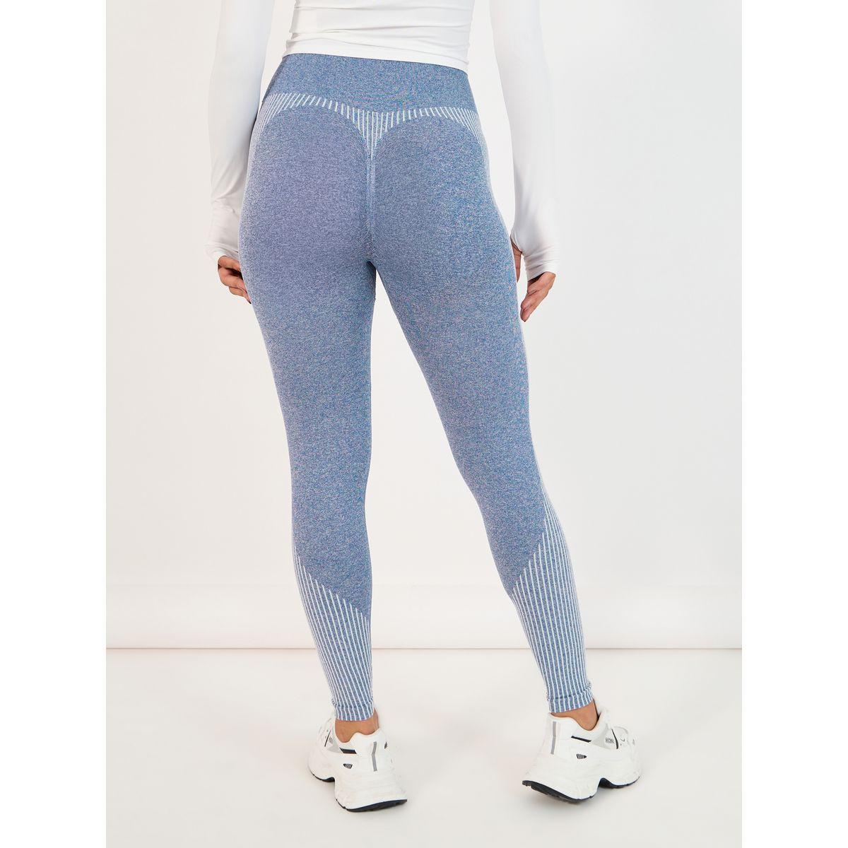 Styli Melange Jacquard Wide Waistband Scrunch Back Leggings-women-clothing-sportswearandactivewear-bottoms-image-4