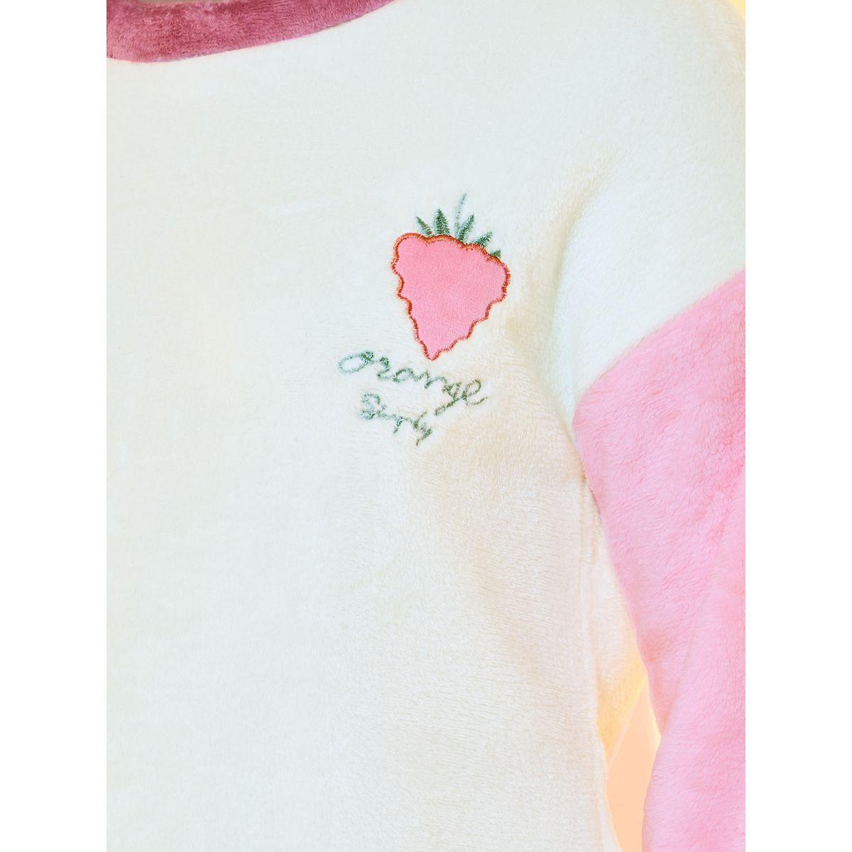 Styli Contrast Long Sleeve Teddy Look T-Shirt & Pajama Set-women-clothing-nightwear-pyjamas-longsets-image-3