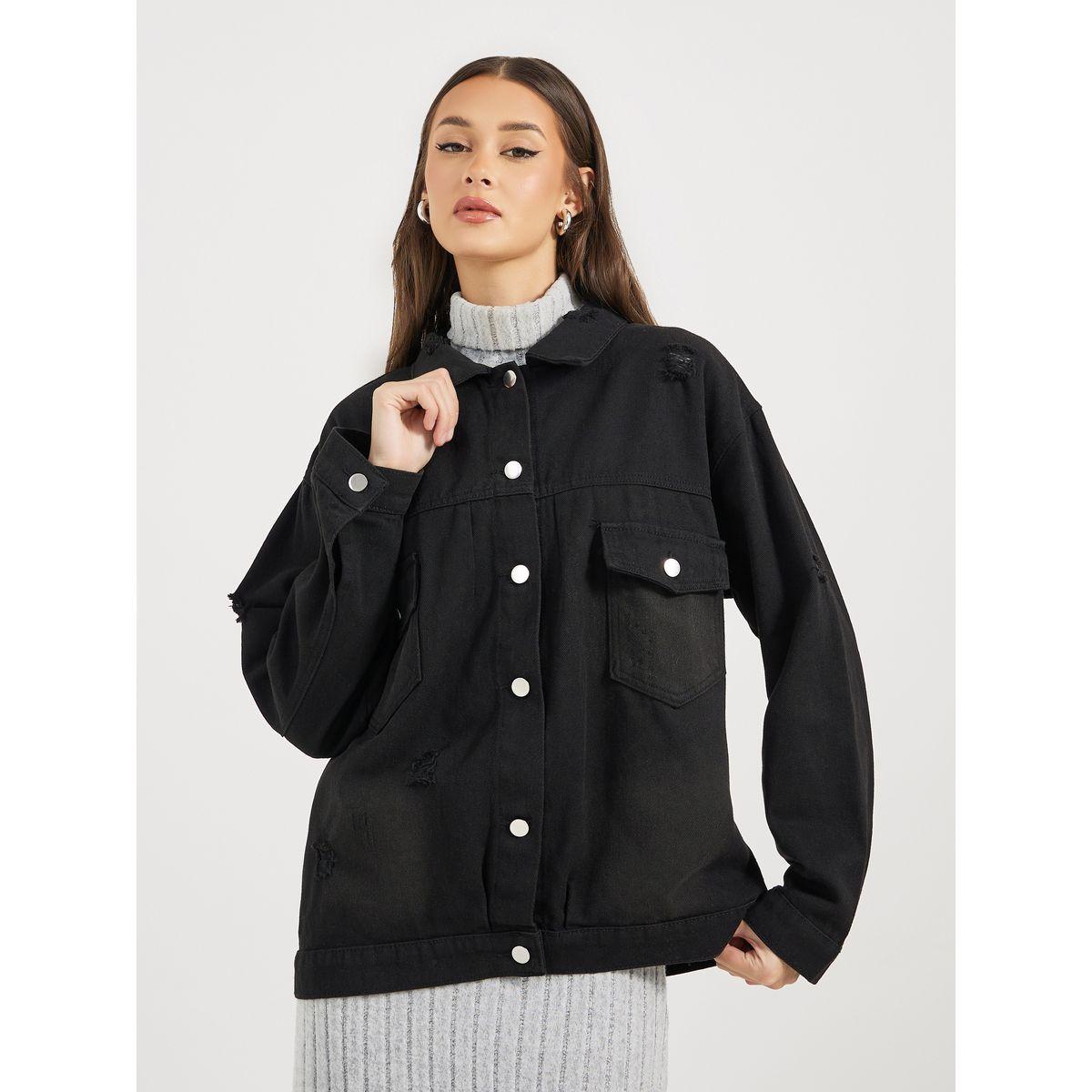 جاكيت دنيم بقصة فضفاضة وأزرار-women-winterwear-coatsandjackets-jackets-image-3