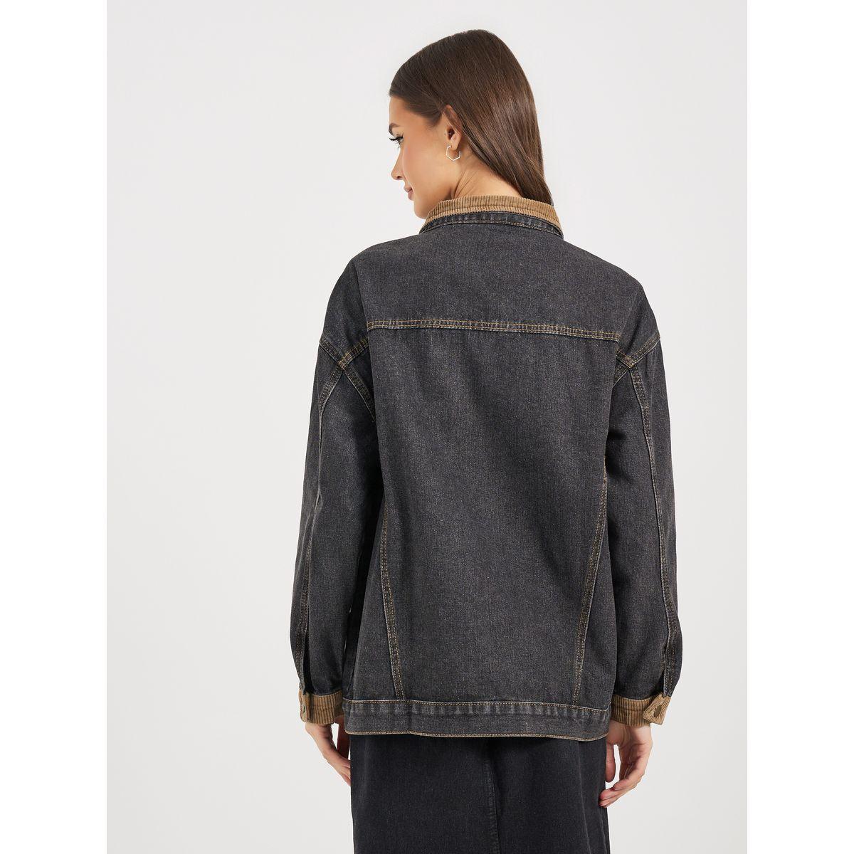 جاكيت دنيم طويل بقصة فضفاضة-women-winterwear-coatsandjackets-jackets-image-5