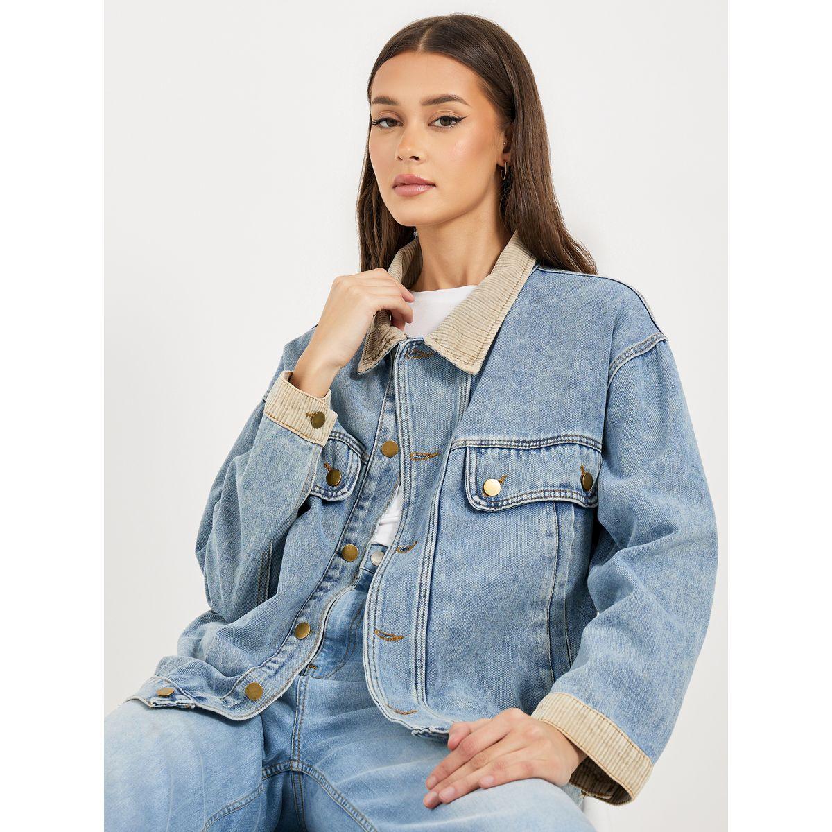 Styli Oversized Longline Denim Jacket-women-winterwear-coatsandjackets-jackets-image-1