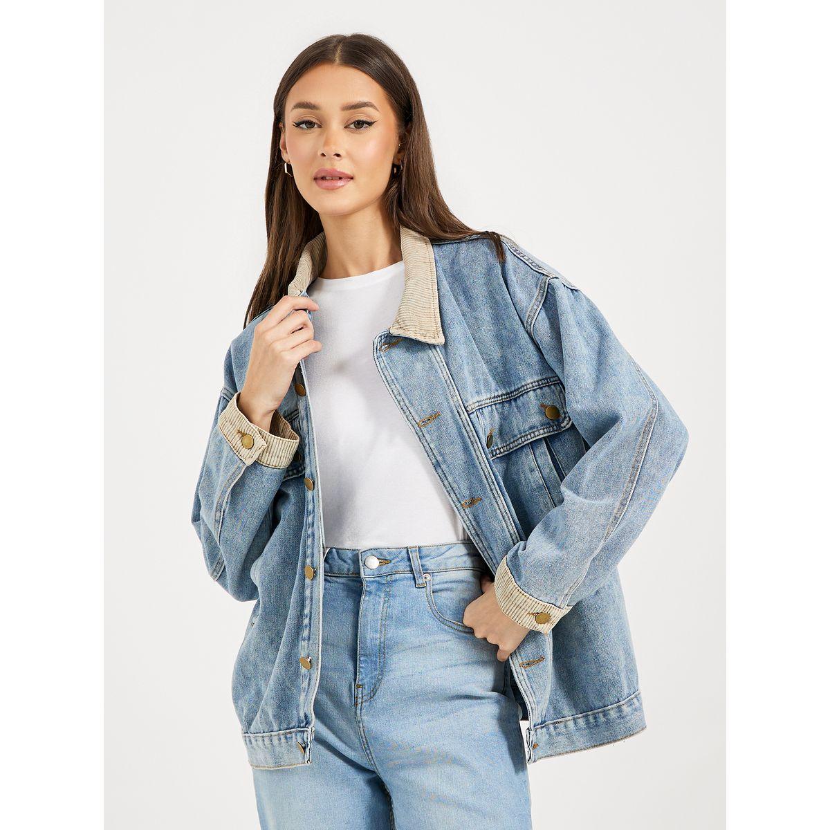 Styli Oversized Longline Denim Jacket-women-winterwear-coatsandjackets-jackets-image-3