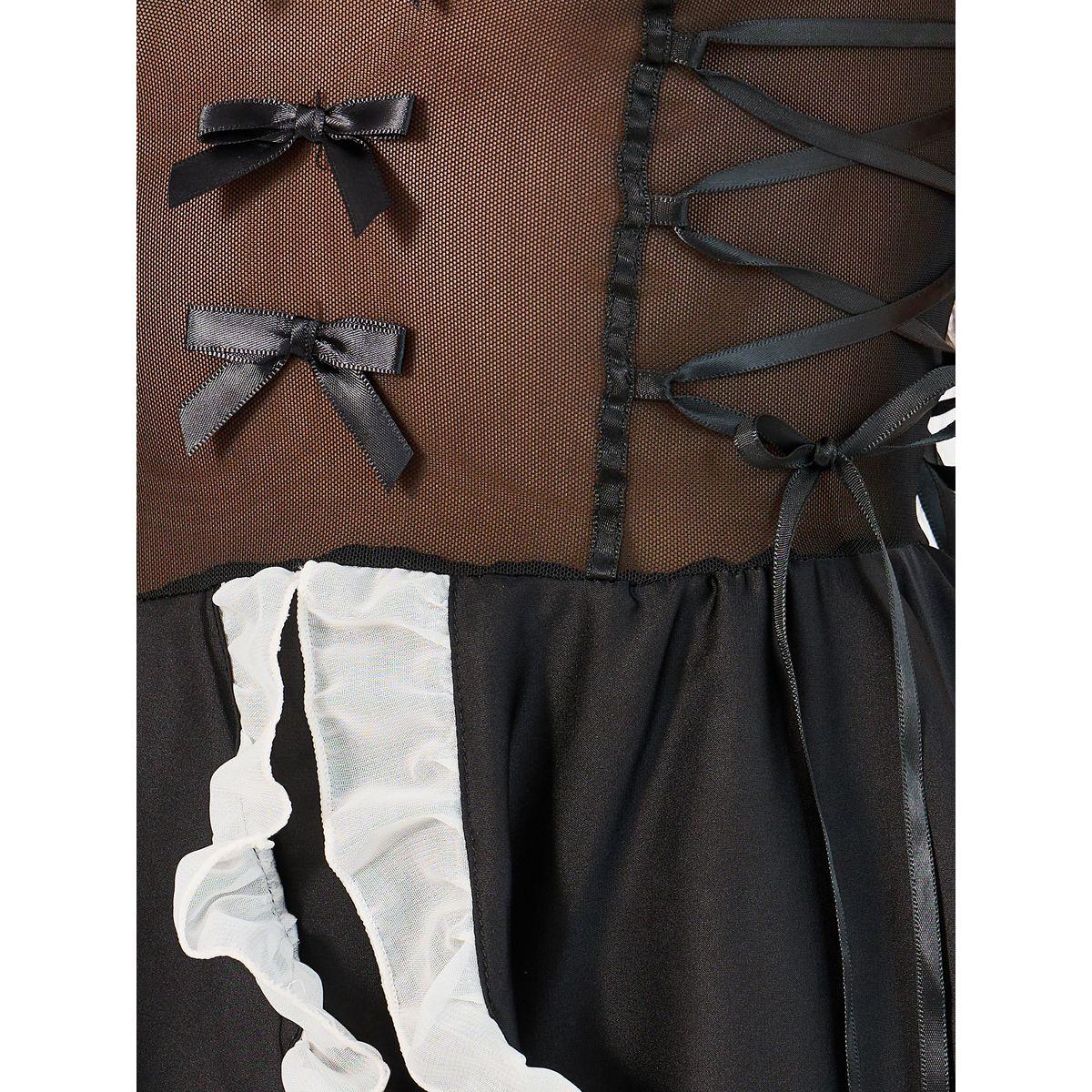 مجموعة من بيبي دول مزين بكشكش مع سروال داخلي ثونغ-women-clothing-lingerie-babydollsandbodysuits-image-2