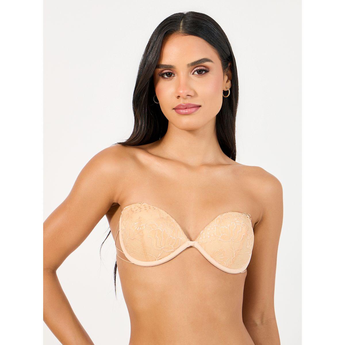 Styli Pack of 2 - Padded Wired All Over Lace Strapless Bra-women-clothing-lingerie-bras-image-2