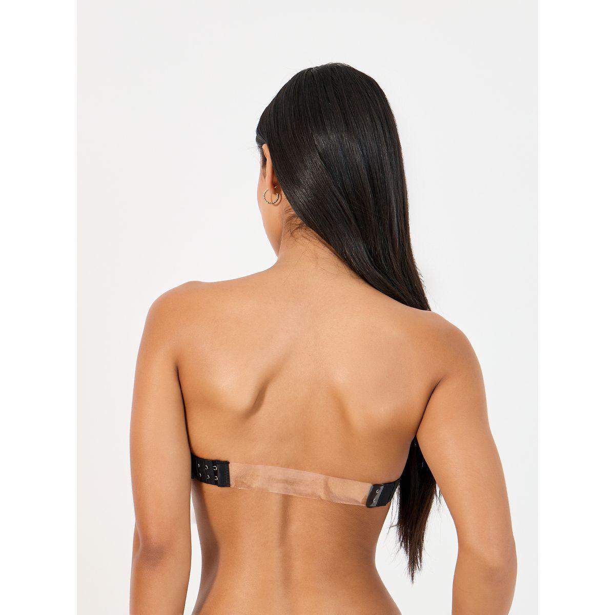 Styli Pack of 2 -Padded Wired Strapless Transparent Strap Balconette Bra-women-clothing-lingerie-bras-image-4
