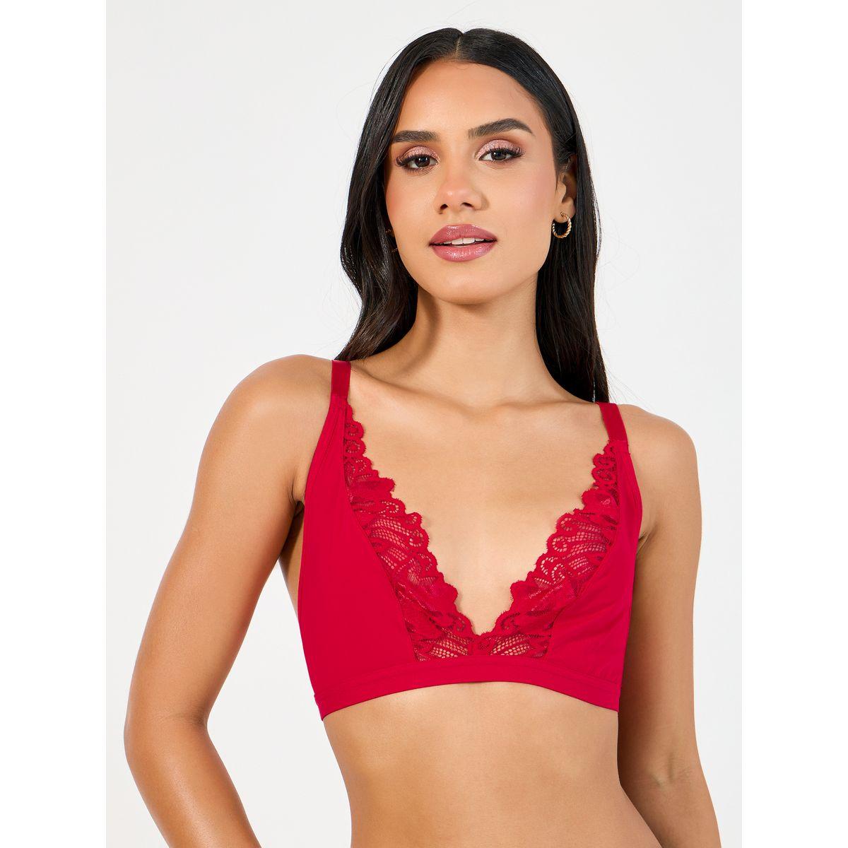 Styli Pack of 2 - Non Padded Non Wired Scalloped Lace Edge Bralette-women-clothing-lingerie-bras-image-5
