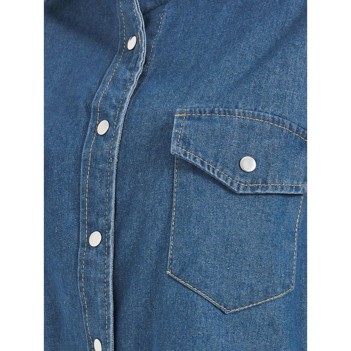 بلوزة دنيم فضفاضة مع جيوب بغطاء-women-clothing-shirtsandblouses-shirts-image-4