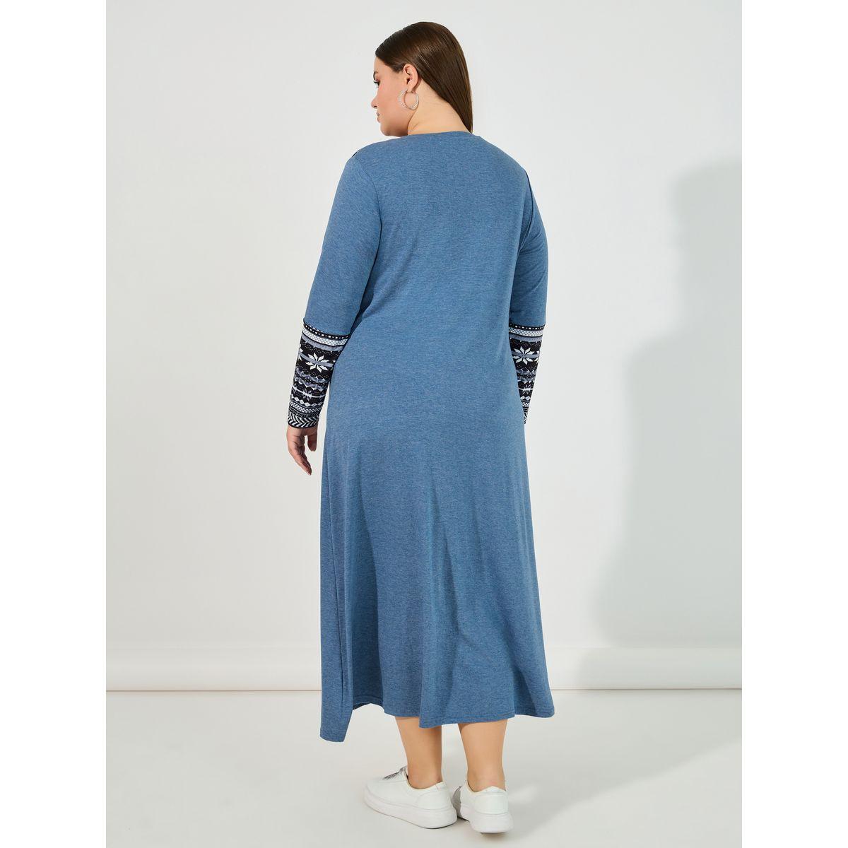 Styli Plus Size Panel Print Long Sleeves A-Line Maxi Dress-women-clothing-dresses-image-4