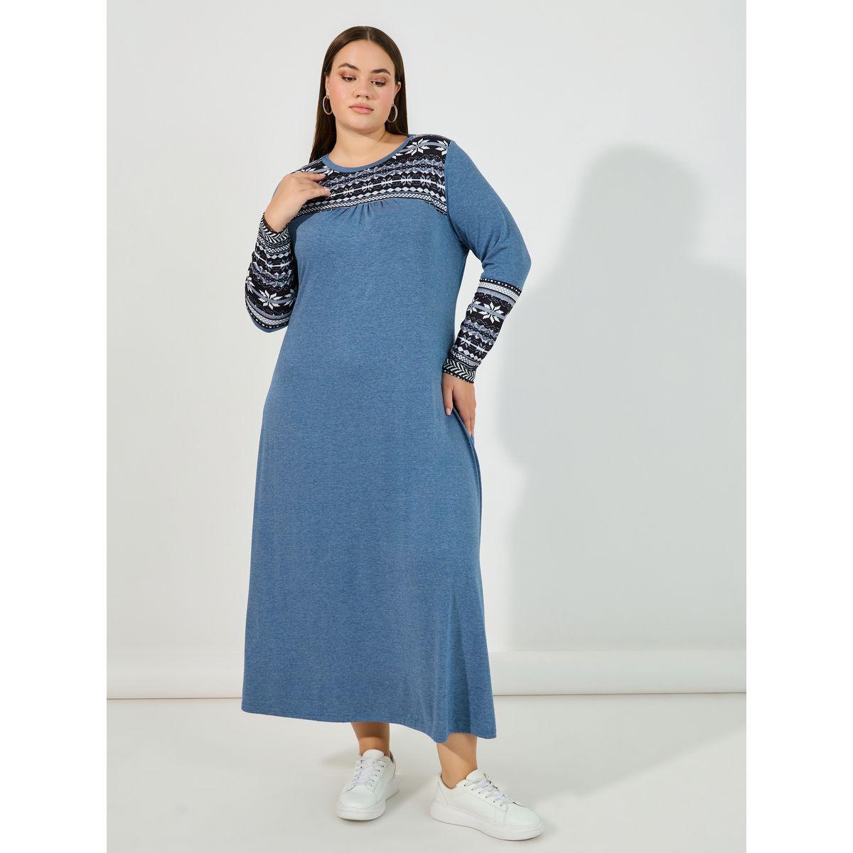Styli Plus Size Panel Print Long Sleeves A-Line Maxi Dress-women-clothing-dresses-image-5