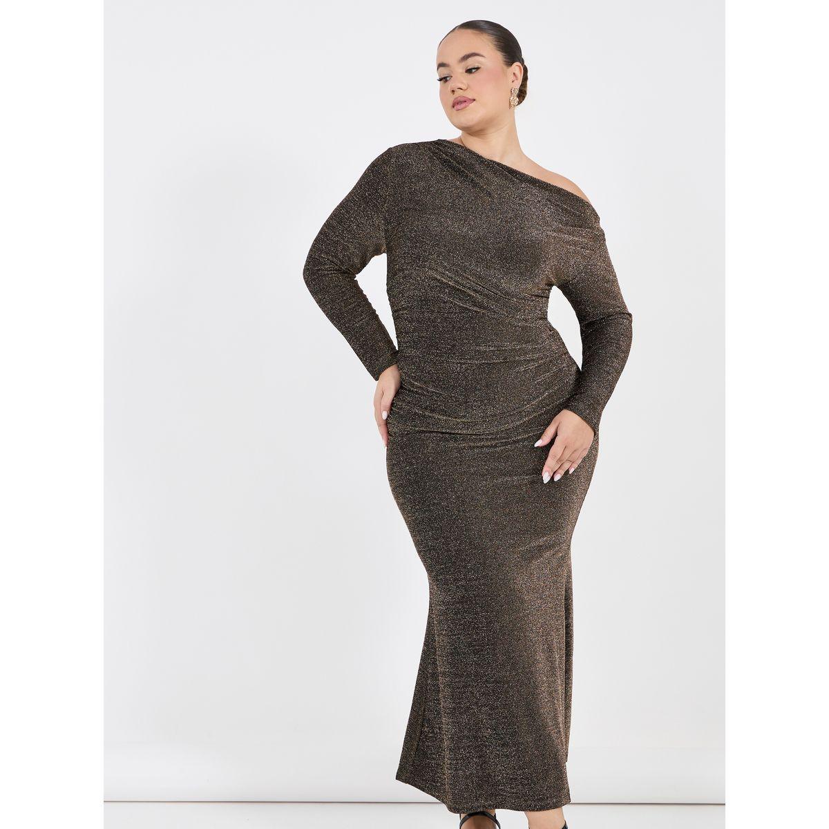 Styli Plus Size One Shoulder Neck Mermaid Hem Maxi Dress-women-clothing-dresses-image-5