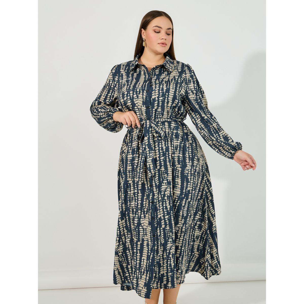 Styli Plus Size Tie-Dye Print Shirt Midi Dress-women-clothing-dresses-image-2