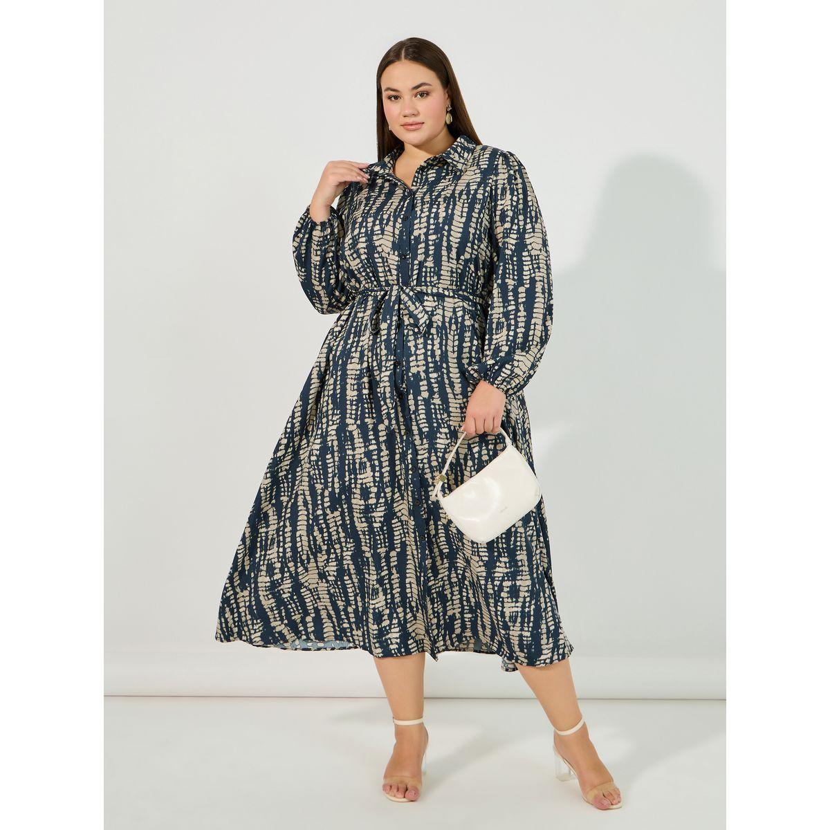 فستان ميدي بمقاس كبير وطبعة تاي داي-women-clothing-dresses-image-5