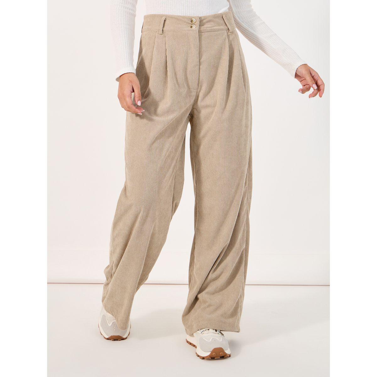 Styli Relaxed Fit High Rise Corduroy Pants-women-clothing-bottoms-trousers-image-2