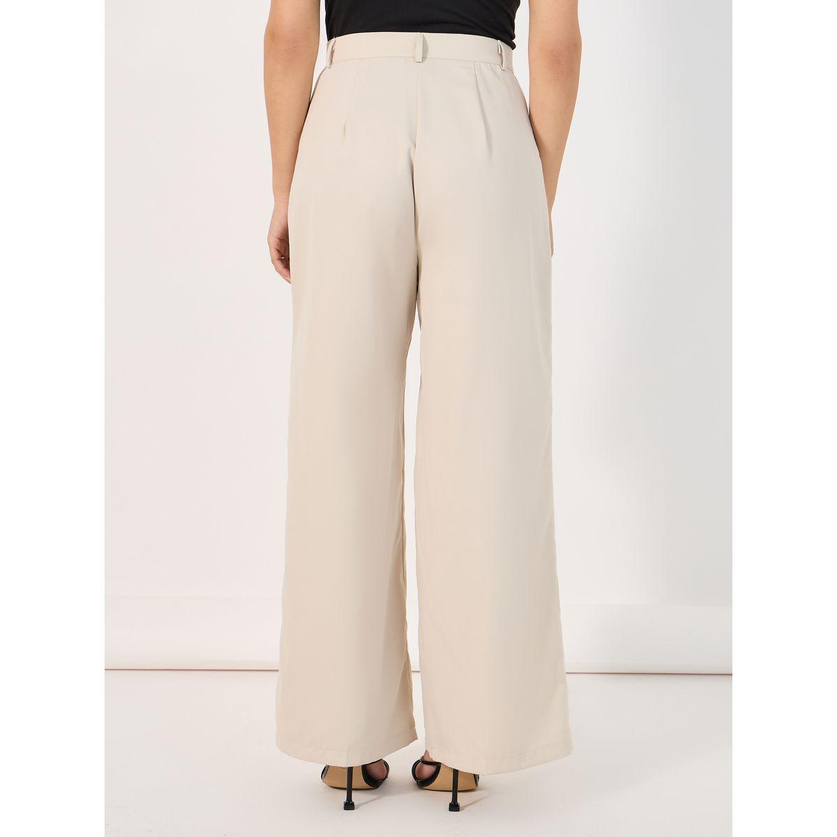 Styli High Rise Pleat Front Detail Wide Leg Trouser-women-clothing-bottoms-trousers-image-4