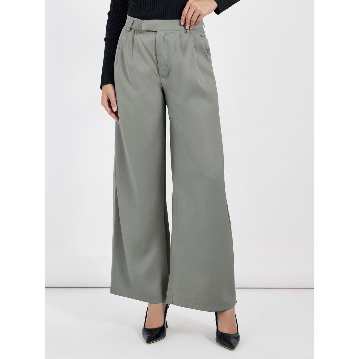 بنطال بأرجل واسعة وخصر عالي مع كسرات-women-clothing-bottoms-trousers-image-2